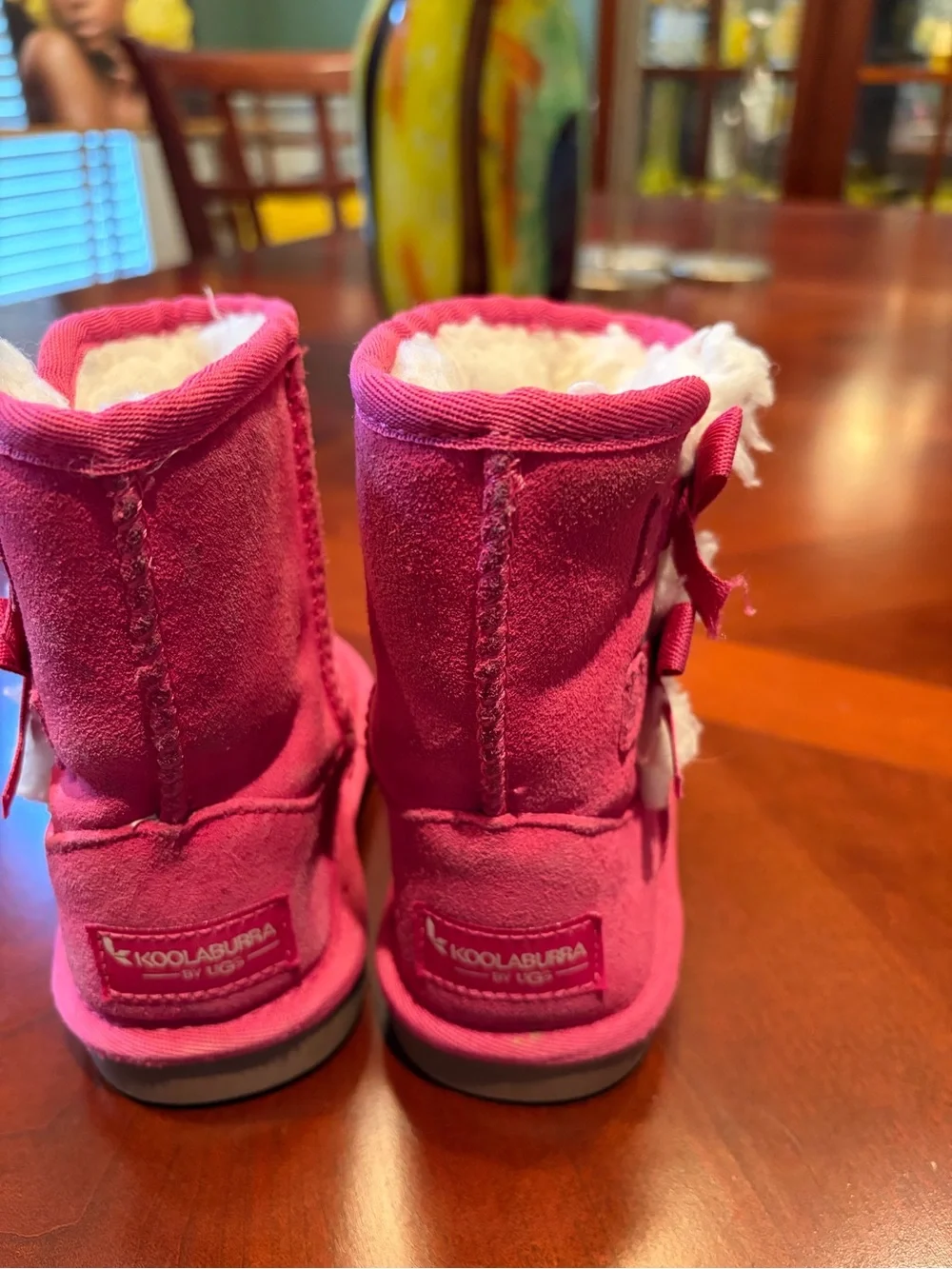 Kids Pink Faux-Shearling Winter Koolaburra by UGG Boots…